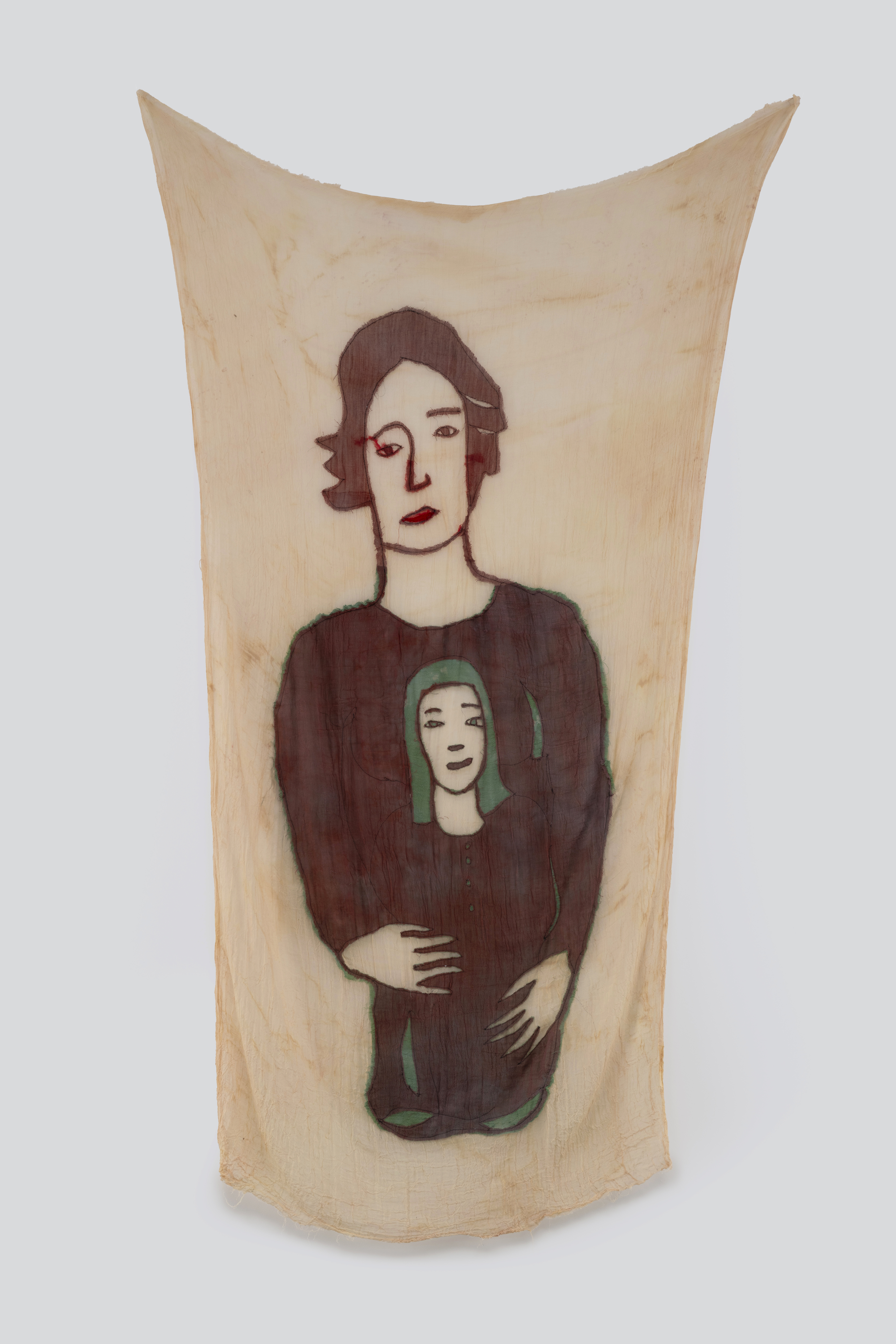 Bonjour, 2023, Sewing on fabric, 240 x 130 cm