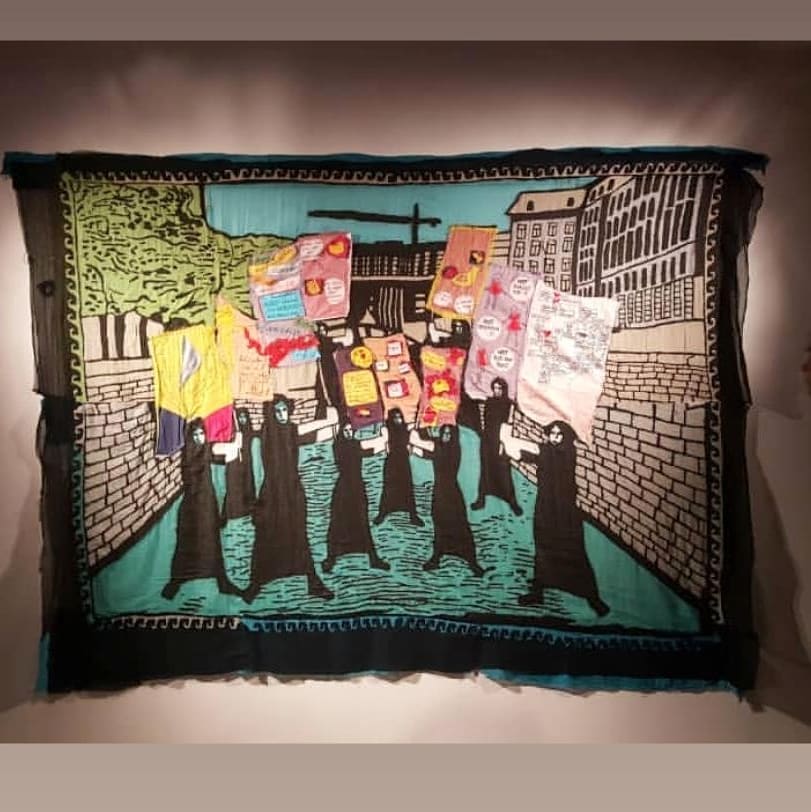 "Against the Current", embroidery on fabric, 200 × 265 cm, 2013 — İstanbul Modern