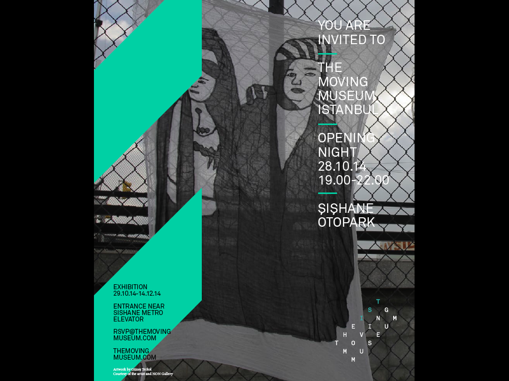 The Moving Museum — invitation poster for Şişhane Otopark, Istanbul, 2014
